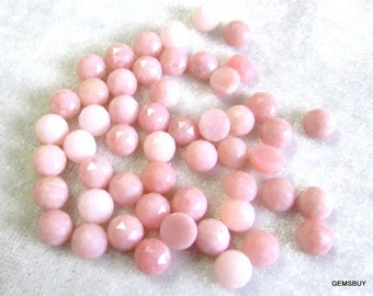 5 pieces 6mm Pink Opal Cabochon Round Gemstone, Natural Pink Opal Round Rosecut AAA Quality gemstone