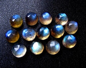 8mm AAA Labradorite Cabochon: Micro Faceted Rosecut Gemstone