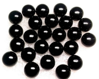 Cabochon En Onyx Noir Rond 15 Mm - Pierre Pour Bijoux Création, Neuf