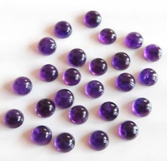 10 AAA Amethyst Cabochons: 6mm Round Purple Gemstones