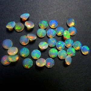 10 pieces 3mm Ethiopian Opal Faceted Gemstone, Ethiopian Opal Round Faceted Gemstone, 3mm Opal Faceted Round AAA Quality Faceted Gemstone