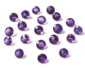 10 pieces 6mm Amethyst Faceted Round Gemstone, Amethyst round Faceted Gemstone, Purple Amethyst faceted round Loose Gemstone
