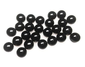 10 AAA Black Onyx Cabochons: Round Calibrated Gemstones (1mm or 1.5mm)
