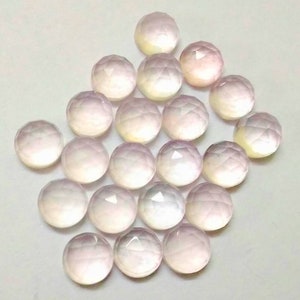 10 pieces 6mm Rose Quartz Rosecut Round Loose Gemstone, Pink Rose Quartz Round Rosecut Gemstone, Rose Quartz Cabochon Rosecut Gemstone