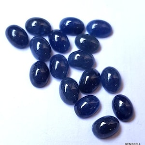 1 pieces 6x8mm Blue Sapphire Cabochon Oval Loose Gemstone, Natural BLUE SAPPHIRE Oval Cabochon Gemstone, unheated or untreated 100% natural