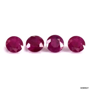 10 gemme di rubino naturale AAA: rotonde sfaccettate da 2 mm o 3 mm