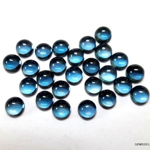 1 pieces 5mm London Blue Topaz Cabochon Round Loose Gemstone, London Blue Topaz Round Cabochon gemstone, London Blue Cabochon Gemstone