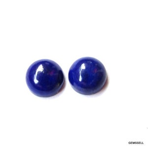 2 piece Pair 8mm Lapis Cabochon Round Loose Gemstone, lapis Round Cabochon Loose Gemstone, Blue Lapis Lazuli Cabochon Round Gemstone