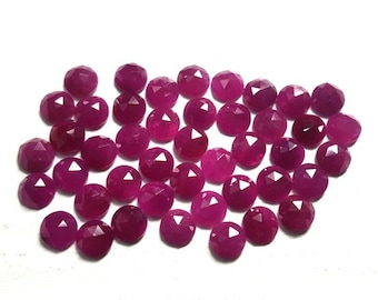 5 AAA Natürliche Rubin Rosecut Cabochons, Blut Rot Facettierte Edelsteine (3-6 mm)