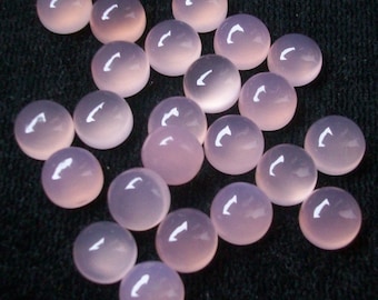 Cabochons de calcédoine rose AAA : pierres précieuses rondes de 8 mm (5 pièces ou 10 pièces)