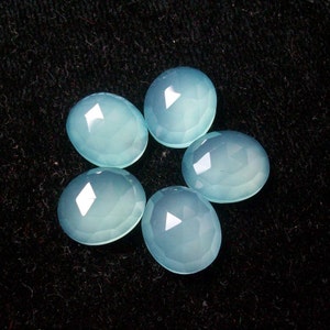 10x12mm AQUA CHALCEDONY Rosecut Oval Gemstone, Aqua Chalcedony Oval Rosecut, Rose cut Aqua Chalcedony Gemstone, chalcedony rosecut Faceted