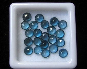 4 mm London Blue Topaz Ädelsten: AAA Rosenskuren Rund (5 eller 10 stycken)