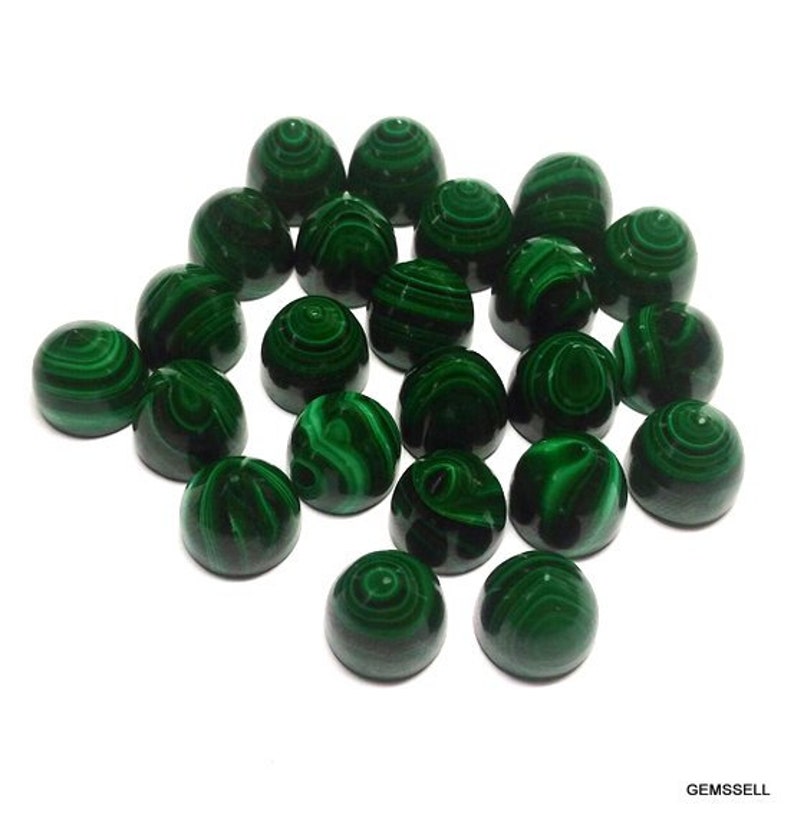 1 Pieces 10x10mm Malachite Bullet Shape Cabochon Gemstone, Malachite Bullet Cabochon Loose Gemstone, Malachite Cabochon Bullet Gemstone image 2