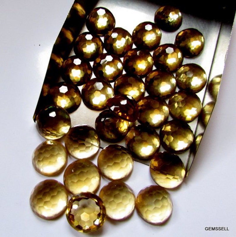 CITRINE Round Faceted Bottom Flat Gemstone 1 pieces 12mm Citrine Faceted Round Foot Ball Cut Gemstone Citrine Foot Ball Cut Round Faceted