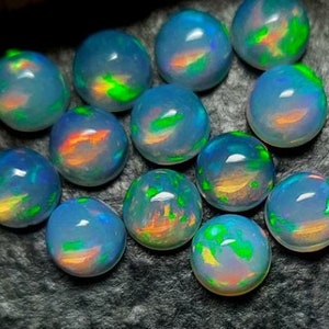 10 pieces 2mm- 8mm Ethiopian Opal Cabochon Round, Ethiopian Opal Round Cabochon, Calibrated Size Natural Ethiopian Opal Round Gemstone