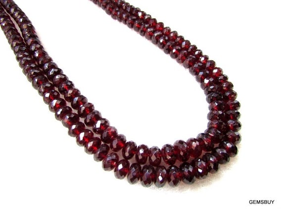 5mm to 8mm Red Garnet Beads Rondelle Faceted Gemstone Natural | Etsy