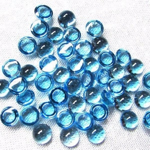 6mm Or 8mm Swiss Blue Topaz Cabochon Round Gemstone, Swiss Blue Topaz Round Cabochon Gemstone, Swiss Blue Topaz Cabochon Round Gemstone