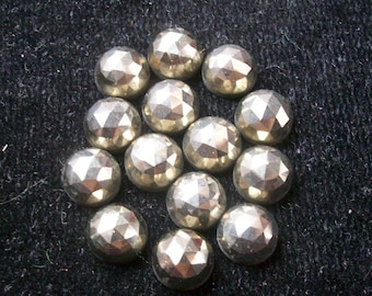 10 pieces 6mm Golden Pyrite rosecut cabochon round Gemstone, Golden pyrite round rosecut 100% Natural, Pyrite Rosecut Round faceted Gesmtone