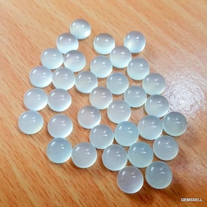 10 pieces 6mm To 8mm Aqua Chalcedony Cabochon Round Gemstone, Aqua Chalcedony Round cabochon Gemstone, Aqua Chalcedony Cabochon Gemstone