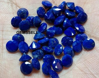 10pcs Lapis Lazuli Faceted Round Gemstones 2mm-6mm AAA Quality Blue
