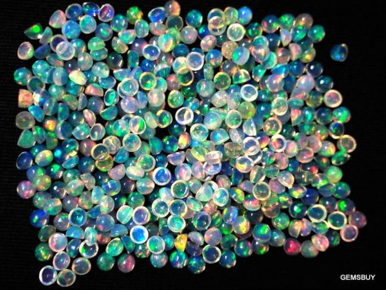 10 pieces 4mm Ethiopian opal Cabochon Round AAA Quality gemstone- 4mm Round Ethiopian opal Cabochon smooth polished- Opal 4mm Round Cabochon