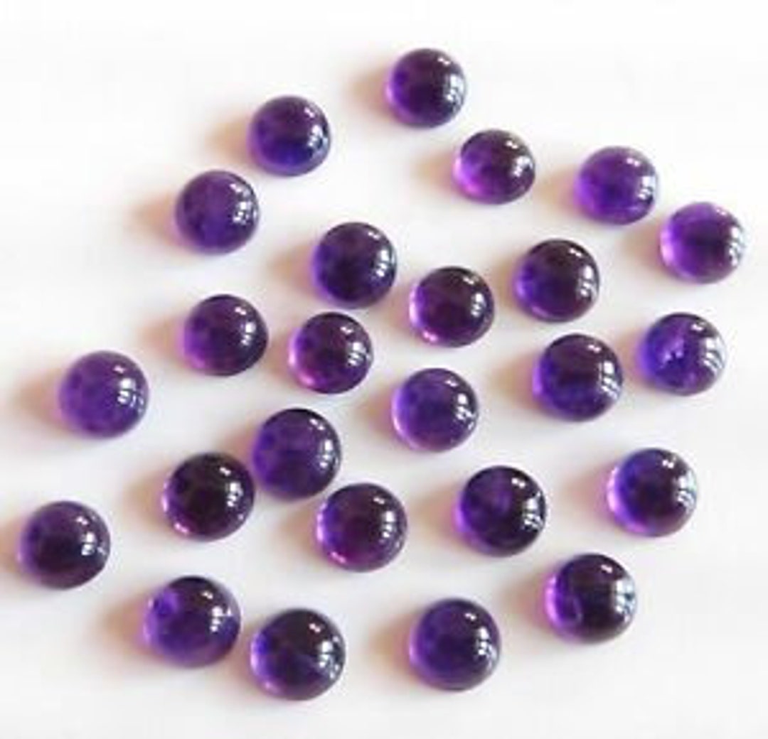 thumbnail image 2 of Natural Amethyst Round Cabochon Loose Gemstone Lot – 3mm To 20mm, Eye Clean, Not Enhanced 2 of 6