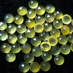 10 pieces 4mm Yellow chalcedony Rosecut Round Gemstone, yellow chalcedony round rose cut gemstone, Chalcedony Rosecut cabochon round faceted