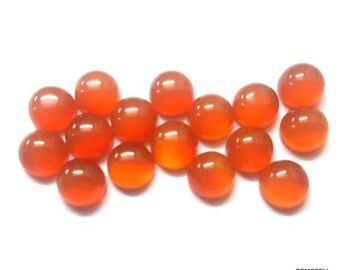 10 AAA Orange Carnelian Cabochons: 5mm Round Gemstones