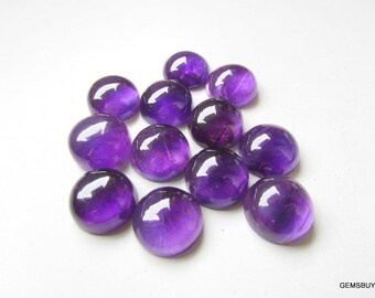 15mm Round Amethyst Cabochon: Loose Gemstone (SI Quality)
