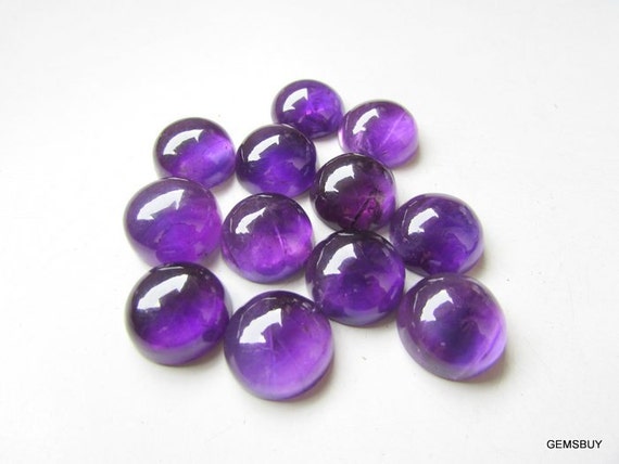 15mm Round Amethyst Cabochon: Loose Gemstone (SI Quality)