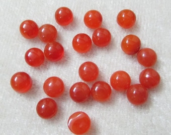 10 Orange Carnelian Cabochons: AAA Round Gemstones, 8mm