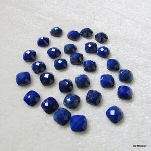 5 pieces 8mm Lapis Lazuli Faceted Cushion Checker board AAA Quality gemstone, Lapis Lazuli Cushion Faceted Loose Gemstone