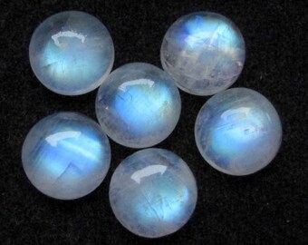 AAA Rainbow Moonstone Cabochon: 12mm Round Loose Gemstone