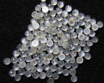 10 cabujones de piedra lunar blanca AAA de 4 mm de corte rosa