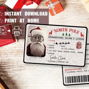 Afdrukbaar, Santa Claus-licentie, verloren licentie, Santa's Slee, Santa-licentie, Santa-rijbewijs, PDF-download, Digitale download, Instant