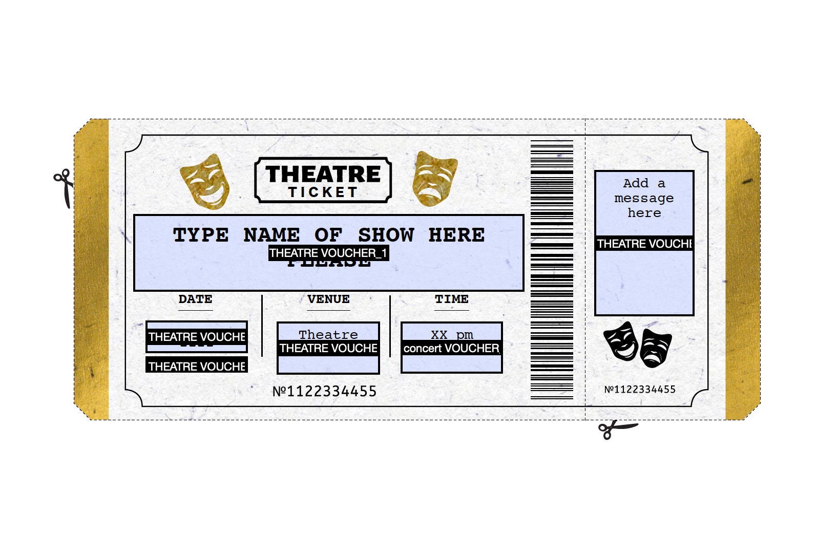 Print-at-home Theatre Voucher Birthday Voucher Event - Etsy UK