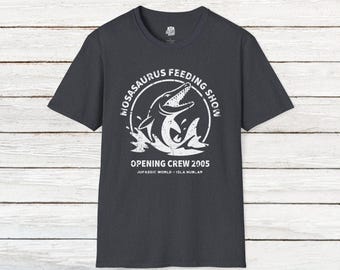 Mosasaurus Park Crew Shirt | Dinosaur Feeding Show Employee Tee | Jurassic Inspired Distressed Nerd Gift
