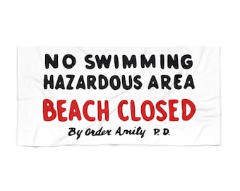 Jaws Inspired Beach Towel | Amity Island, Shark Movie Fan Gift