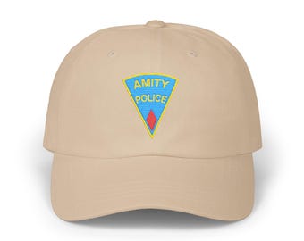 Amity Police Dad Cap | Jaws Inspired Embroidered Hat | Subtle Beach Town Movie Fan Gift