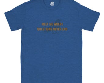 Questions Never End Minimalist Tee - Dark Academia Wise Bird Style - Fantasy Reader Shirt