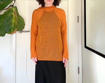 Sweter z golfem z włoskiego moheru tkany ręcznie – rozmiar uniwersalny