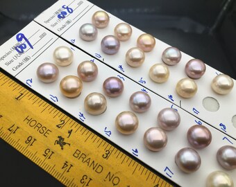 PAIR5-6MM PERFECT ROUND SOUTH SEA GENUINE BLACK GRAY BLUE LOOSE PEARL HALF DRILL