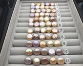 5pcs AAA 12-13mm Pink Purple Rainbow Coin Pearls,very good,high luster- petite Pearl- Pearl Jewelry,COIN12-3A-3-2