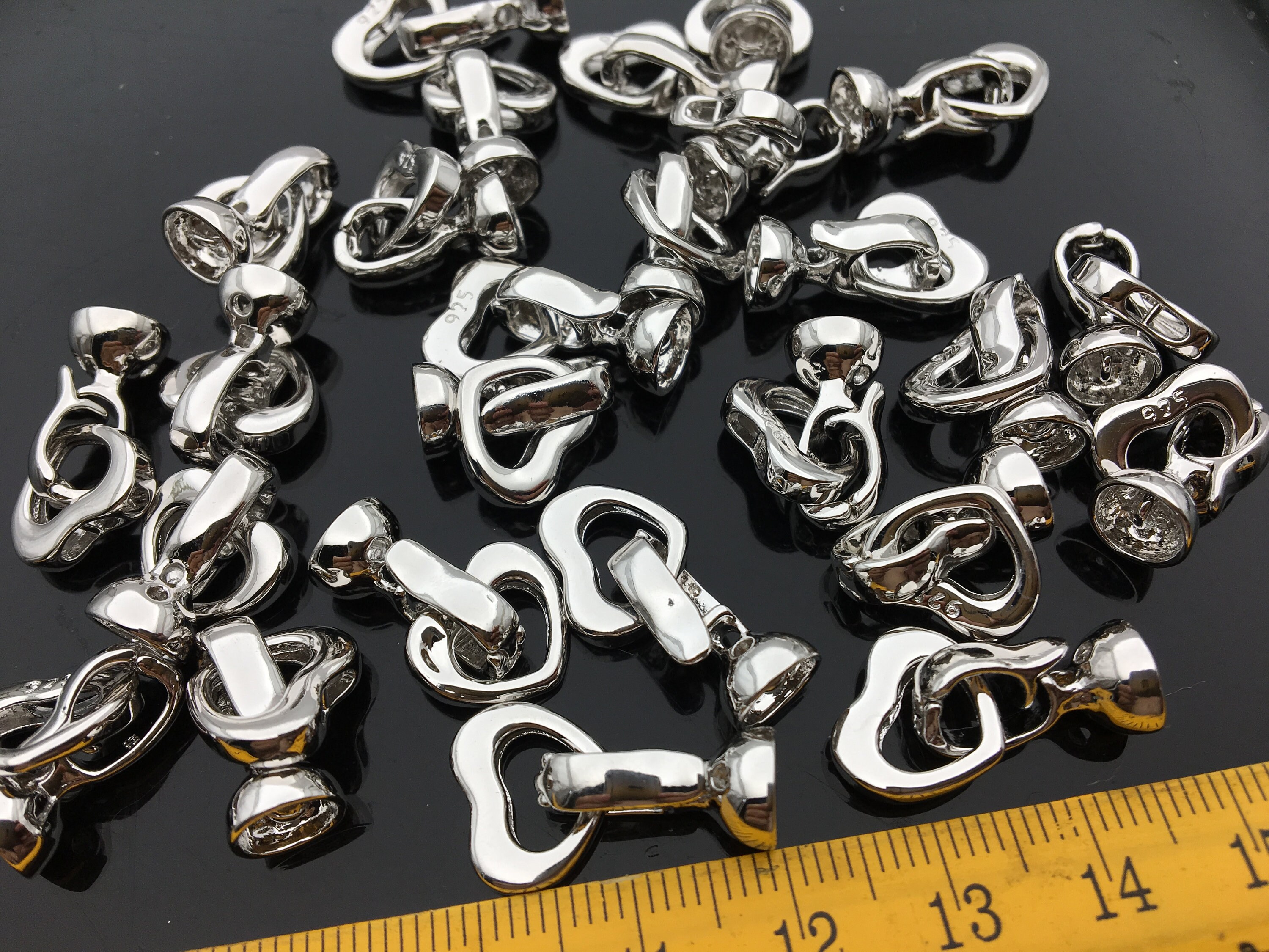 High Quality Thick Plated white gold love clasp  Clasp for pearl brac…