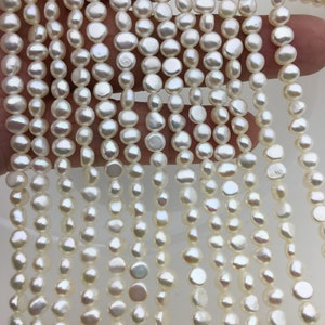 AAA+ 4-5x5-5.5mm Tiny white nugget freshwater pearls,irregular nugget freshwater pearl strand,LM4-3A-2