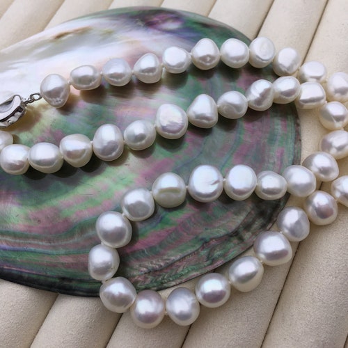 High Lusteraaa 18'' 9-10mm White Nugget Pearl - Etsy