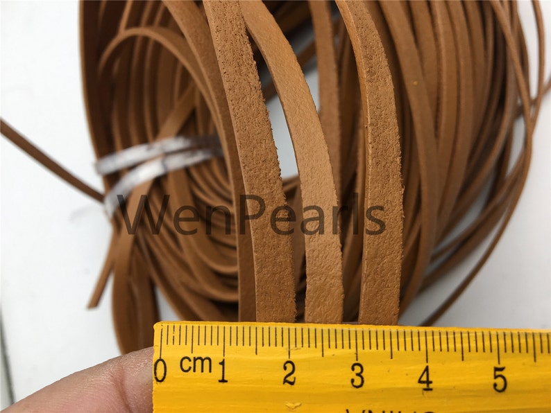 6mmx2mm Flat Light Brown Leather Cord,Select Length,Wholesale Jewelry Supplies,Distressed Matte Finish,LC6-201