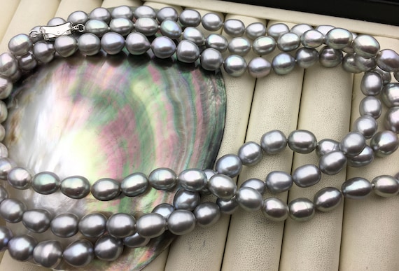 Collier De Perles De Culture Ovales - Véritable Nacre, Bon état