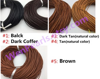 1.5mm Round Leather Cord,Select Color,Black Leather 1.5mm,1 yard,5 yards,10 yards,round leather cord,Black leather cord,LC1-100