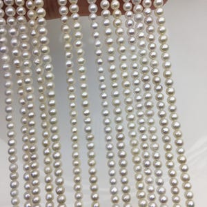 AA+ 3-3.5mm White near round freshwater pearls,white round pearl,pearl wholesale, RP3-T5